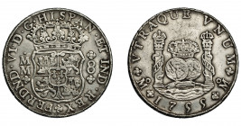 FERNANDO VI. 8 reales. 1755. México. MM. VI-366. MBC.