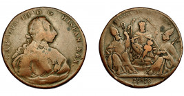 CARLOS III. Medalla. 1759. Proclamación en Sevilla. AE 34,5 mm. MNP-69. H-40 vte. BC+.