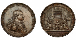 CARLOS IV. Medalla. 1796. Voto de la familia real a San Fernando. Grabador Pardo en anv. y J.B.A. en rev. AE 48,5 mm. MPN-205. Golpes en canto. MBC+.