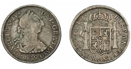CARLOS IV. 4 reales. 1790. Lima. IJ. VI-624. BC+/MBC-. Escasa.