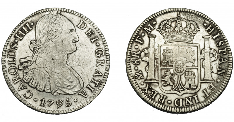 CARLOS IV. 8 reales. 1795. México. FM. VI-791. Leves oxidaciones y pequeñas marc...