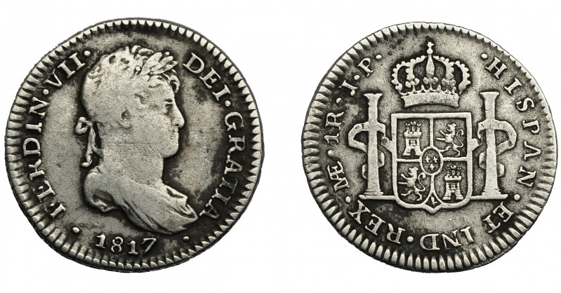 FERNANDO VII. Real. 1817. Lima. JP. VI-486. BC+/MBC-.