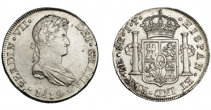 FERNANDO VII. 8 reales. 1819. Lima. JP. VI-1050. Ligeramente abrillantada. MBC+/...