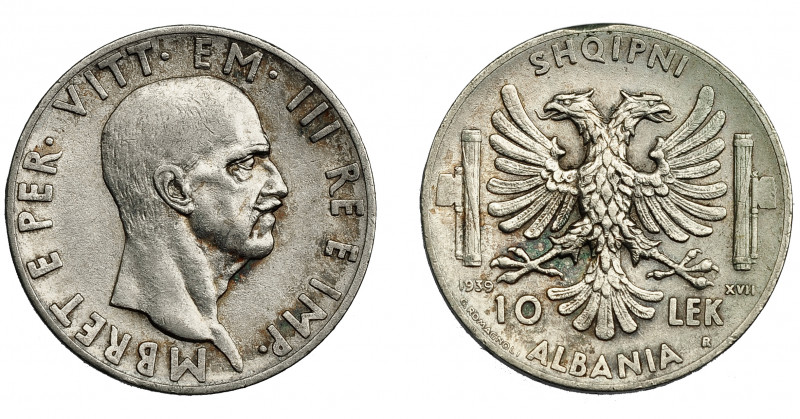 MONEDAS EXTRANJERAS. ALBANIA. 10 lek. 1939. R. KM-34. EBC-.