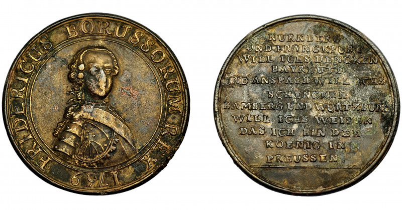 MONEDAS EXTRANJERAS. ALEMANIA Y ESTADOS ALEMANES. Prusia. Medalla. Federico II. ...