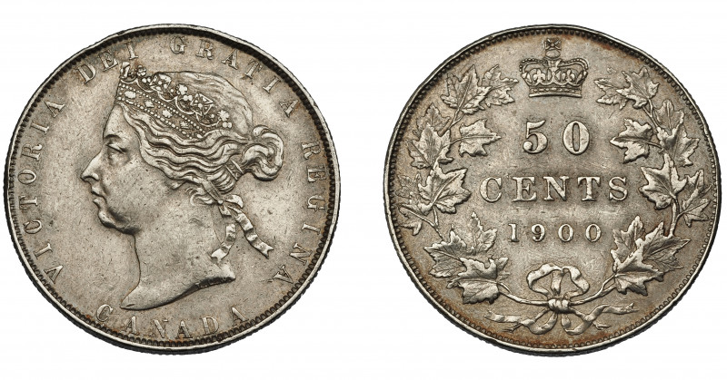 MONEDAS EXTRANJERAS. CANADÁ. 50 centavos. 1900. KM-6. MBC. Escasa.