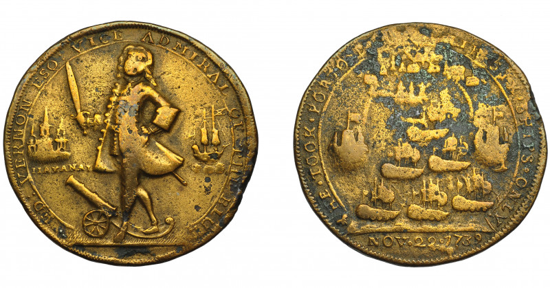 MONEDAS EXTRANJERAS. GRAN BRETAÑA. Medalla Vernon. Toma de Portobello. 1739. HAV...