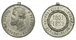 MEDALLAS Y CONDECORACIONES. BRASIL. Pedro II. Campaña naval do Rio da Plata (1851-1852). Metal blanco 31mm. Rayas y golpes en canto. MBC+/EBC-.