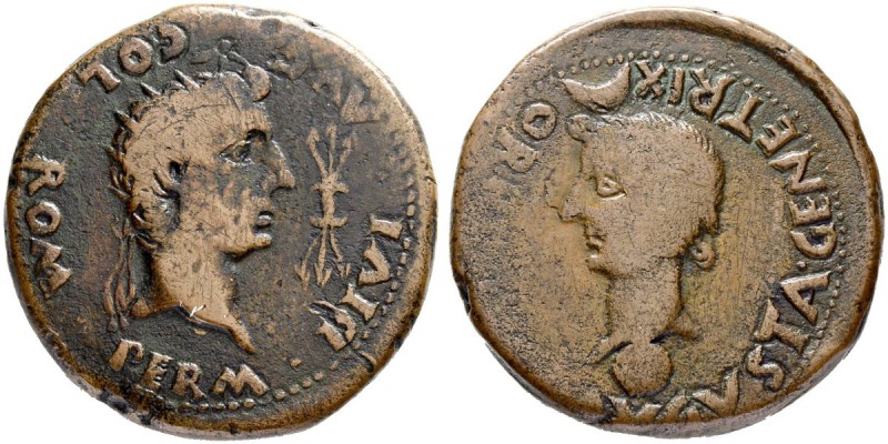 IBEROCELTS. ROMULA. Tiberius, 14-37. Dupondius 14/37, Romula. Obv. Radiate head ...
