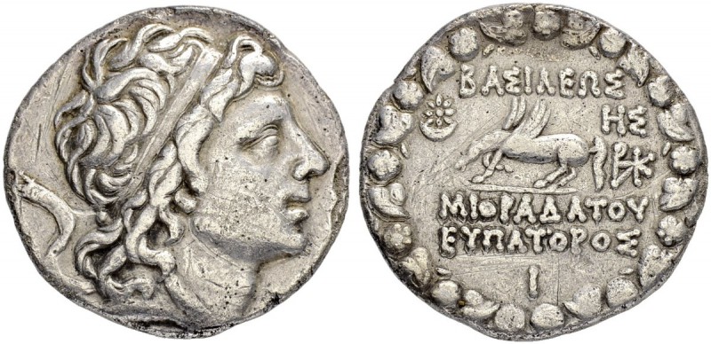 KINGS OF PONTUS. Mithradates VI, 120-63. Tetradrachm 90/89. Obv. Head with diade...