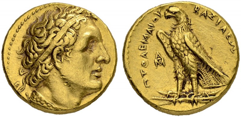 PTOLEMAIC KINGDOM. Ptolemy I Soter, 323-284. Gold Pentadrachm Alexandria. Dies b...