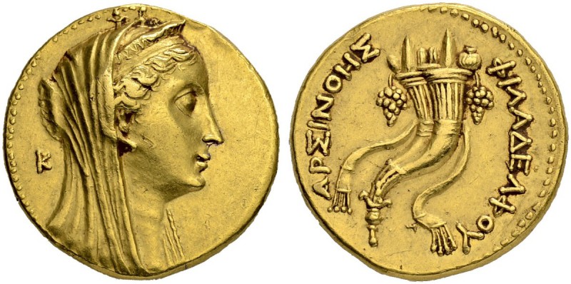 PTOLEMAIC KINGDOM. Ptolemy II, 285-246. Gold octodrachm (Mnaieion). In the name ...