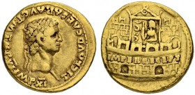 Claudius, 41-54. Aureus 46/47, Rome and Lugdunum. Obv. TI CLAVD CAESAR AVG P M TR P VI IMP XI Laureate head to r. Rev. IMPER RECEPT across top of fron...