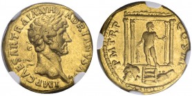Hadrianus, 117-138. Aureus 119/122, Rome. Obv. IMP CAESAR TRAIAN HADRIANVS AVG Laureate head to r. Rev. P M TR P - COS III Hercules standing facing wi...