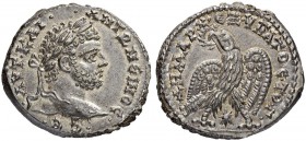 Caracalla, 198-217. Tetradrachm 209/212, Laodiceia. Obv. Laureate head to r. Rev. Eagle with wreath in beak, head to l. Star between legs. 12.97 g. Be...