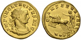 Tacitus, 275-276. Binio 275, Rome. Obv. IMP C M CL TACITVS AVG Radiate, draped and cuirassed bust to r. Rev. CONSERVAT AVG Sol in quadriga galloping t...