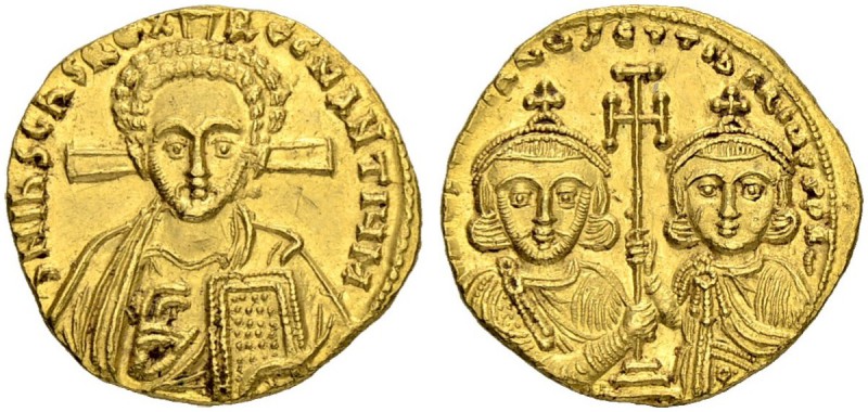 Justinianus II, 2nd reign, 705-711 and Tiberius. Solidus 705/711, Constantinopol...