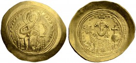 Constantinus IX, 1042-1055. Histamenon nomisma (solidus) 1042/1055, Constantinopolis. Obv. Christ enthroned facing, nimbate and raising r. hand in ben...
