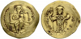Constantinus X, 1059-1067. Histamenon nomisma (solidus) 1059/1067, Constantinopolis. Obv. Christ Pantocrator seated facing on square-backed throne, we...