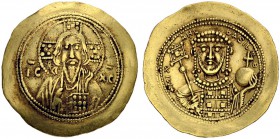 Michael VII, 1071-1078. Histamenon nomisma (solidus) 1071/1078, Constantinopolis. Obv. Bust of Christ facing, nimbate, raising r. hand in benediction ...