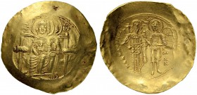 Isaac II, 1185-1195. Hyperpyron 1185/1195, Constantinopolis. Obv. The Virgin enthroned facing; on her breast the head of infant Christ. Rev. Isaac on ...