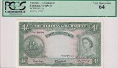 Bahamas, 4 Shillings, 1953, UNC, p13a
PCGS 64
Estimate: USD 240-480
