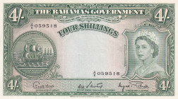 Bahamas, 4 Shillings, 1963, UNC, p13d
Estimate: USD 150-300