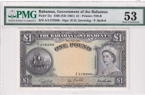 Bahamas, 1 Pound, 1961, AUNC, p15c
PMG 53
Estimate: USD 300-600