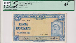 Bahamas, 5 Pounds, 1961, XF, p16c
PCGS 45
Estimate: USD 800-1600