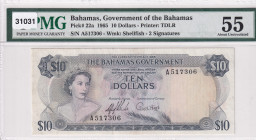 Bahamas, 10 Dollars, 1965, AUNC, p22a
PMG 55
Estimate: USD 500-1000