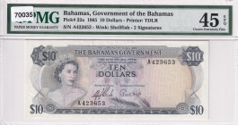 Bahamas, 10 Dollars, 1965, XF, p22a
PMG 45 EPQ
Estimate: USD 250-500