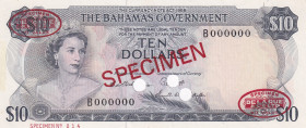 Bahamas, 10 Dollars, 1965, UNC, p23s, SPECIMEN
Estimate: USD 200-400