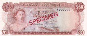 Bahamas, 50 Dollars, 1965, UNC, p24s, SPECIMEN
Estimate: USD 2250-4500