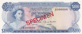Bahamas, 100 Dollars, 1968, UNC, p33s, SPECIMEN
Estimate: USD 500-1000