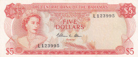 Bahamas, 5 Dollars, 1974, AUNC, p37b
Estimate: USD 75-150