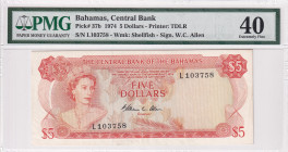 Bahamas, 5 Dollars, 1974, VF, p37b
PMG 40
Estimate: USD 200-400