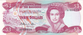 Bahamas, 3 Dollars, 1974, UNC, P44a
Estimate: USD 10-20