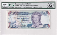 Bahamas, 100 Dollars, 1996, UNC, p62
PMG 65 EPQ
Estimate: USD 1000-2000