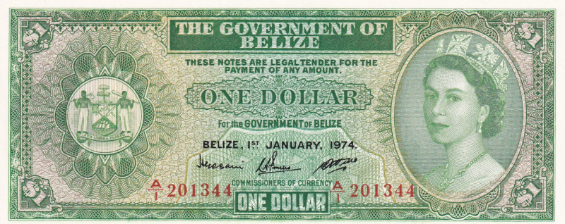 Belize, 1 Dollar, 1974, UNC, p33a
Estimate: USD 300-600