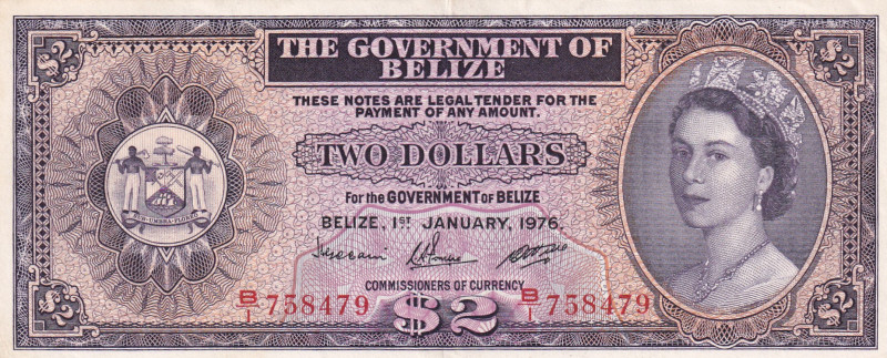 Belize, 2 Dollars, 1976, AUNC, p34c
Estimate: USD 150-300