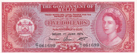 Belize, 5 Dollars, 1975, UNC, p35a
Estimate: USD 250-500