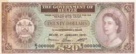 Belize, 20 Dollars, 1976, AUNC, p37cs, SPECIMEN
Estimate: USD 600-1200