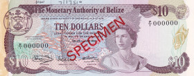 Belize, 10 Dollars, 1980, AUNC, p40as, SPECIMEN
Estimate: USD 400-800