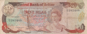 Belize, 20 Dollars, 1983, FINE, p45
Estimate: USD 300-600