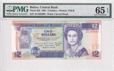 Belize, 2 Dollars, 1991, UNC, p52b
Estimate: USD 40-80