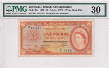 Bermuda, 5 Pounds, 1952, VF, p21a
Estimate: USD 800-1600