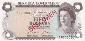 Bermuda, 50 Dollars, 1970, UNC, p27as, SPECIMEN
Estimate: USD 350-700