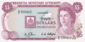 Bermuda, 5 Dollars, 1988, AUNC, p29d
Estimate: USD 125-250