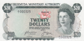 Bermuda, 20 Dollars, 1974, UNC, p31a
Low serial number
Estimate: USD 600-1200