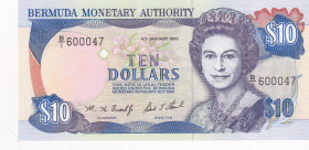 Bermuda, 10 Dollars, 1993, UNC, p42a
Very low serial number
Estimate: USD 50-100